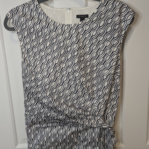 Ann Taylor dress blue and white sleeveless size 8 - Picture 2 of 7